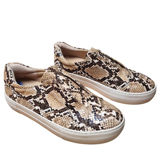 J/Slides Heidi Slip-On Round toe Platform Sneaker Python Snake Print Size 6.5 - Picture 2 of 13